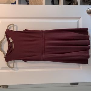 LOFT burgundy fit 'n flare summer dress